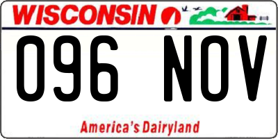 WI license plate 096NOV