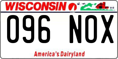 WI license plate 096NOX