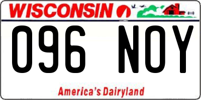 WI license plate 096NOY