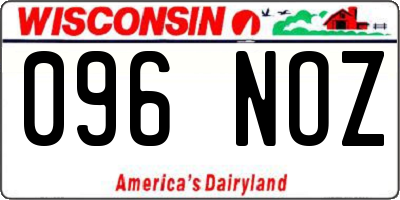 WI license plate 096NOZ
