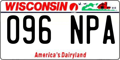 WI license plate 096NPA