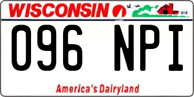 WI license plate 096NPI