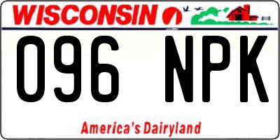 WI license plate 096NPK