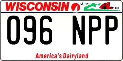 WI license plate 096NPP