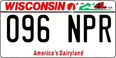 WI license plate 096NPR