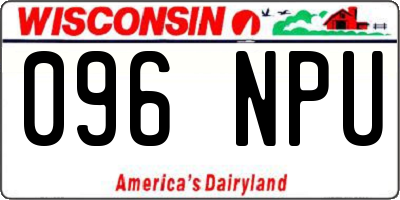 WI license plate 096NPU