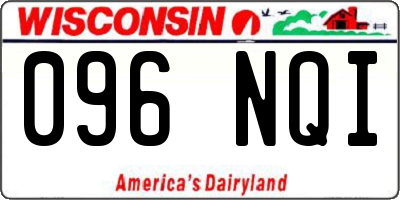 WI license plate 096NQI