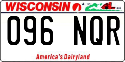 WI license plate 096NQR