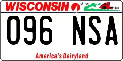 WI license plate 096NSA