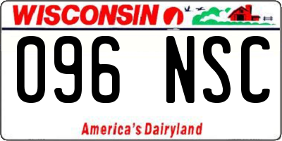 WI license plate 096NSC