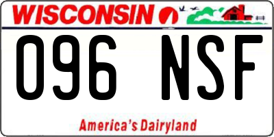 WI license plate 096NSF