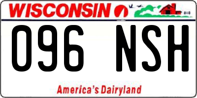 WI license plate 096NSH