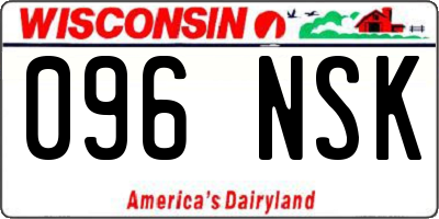 WI license plate 096NSK