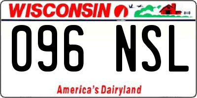 WI license plate 096NSL