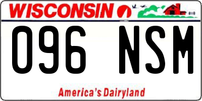 WI license plate 096NSM