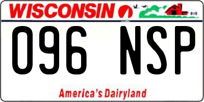 WI license plate 096NSP