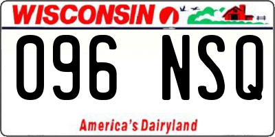 WI license plate 096NSQ