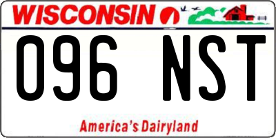 WI license plate 096NST