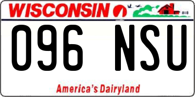 WI license plate 096NSU