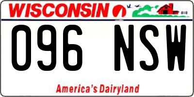 WI license plate 096NSW