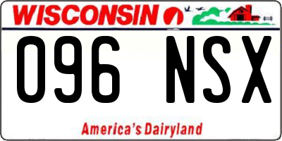 WI license plate 096NSX
