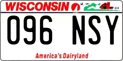 WI license plate 096NSY