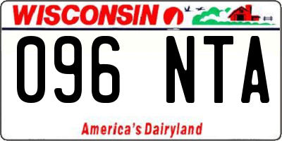 WI license plate 096NTA