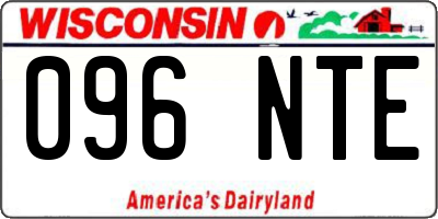 WI license plate 096NTE
