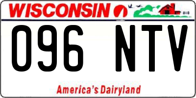 WI license plate 096NTV