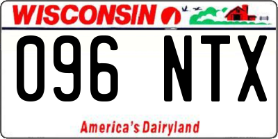 WI license plate 096NTX
