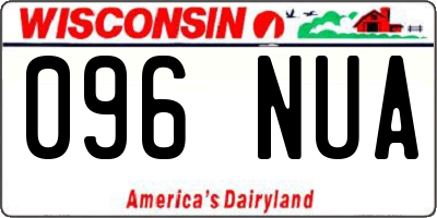 WI license plate 096NUA