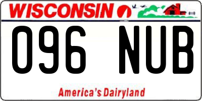 WI license plate 096NUB