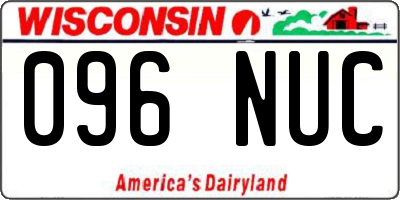 WI license plate 096NUC