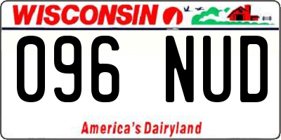 WI license plate 096NUD