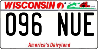 WI license plate 096NUE