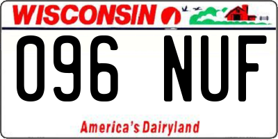 WI license plate 096NUF