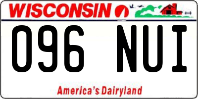 WI license plate 096NUI