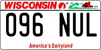 WI license plate 096NUL