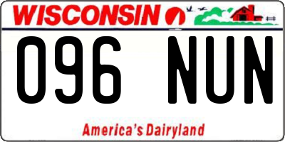WI license plate 096NUN