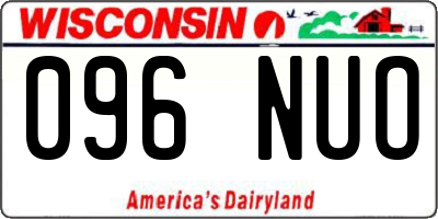 WI license plate 096NUO