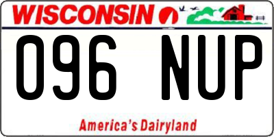 WI license plate 096NUP