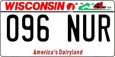 WI license plate 096NUR