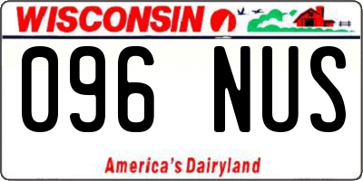 WI license plate 096NUS