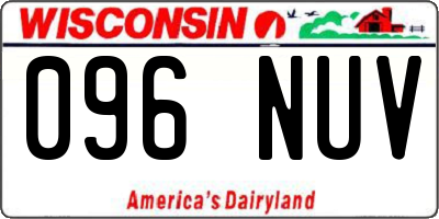 WI license plate 096NUV