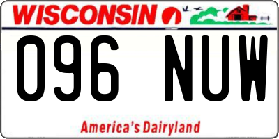 WI license plate 096NUW