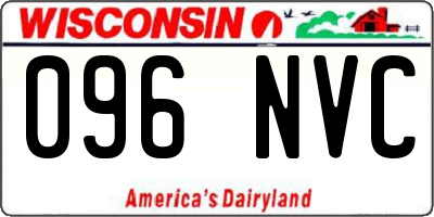 WI license plate 096NVC