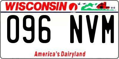 WI license plate 096NVM