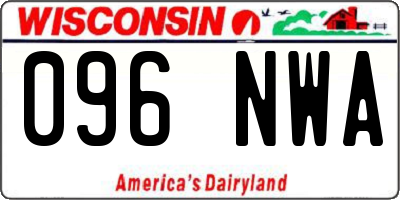 WI license plate 096NWA