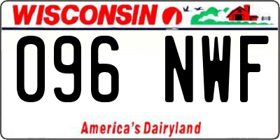 WI license plate 096NWF