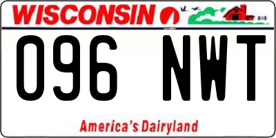 WI license plate 096NWT